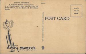 Boston MA off Avery Street Dinty Moore's Linen Postcard