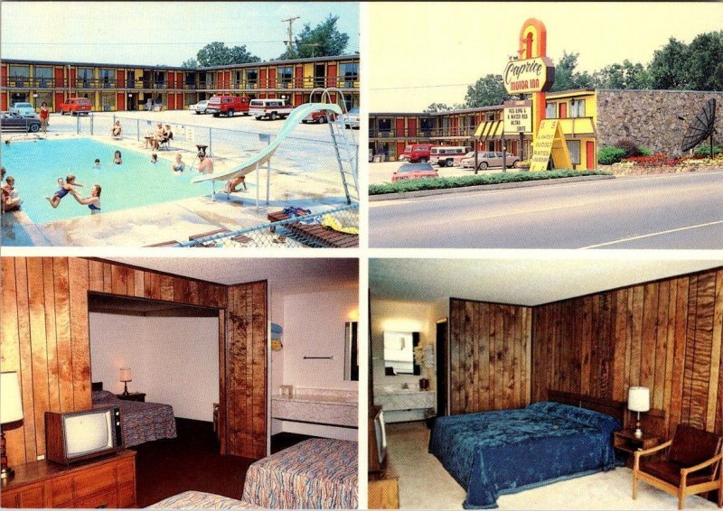 Branson, MO Missouri  CAPRICE MOTOR INN Pool~Rooms  ROADSIDE MOTEL  4X6 Postcard