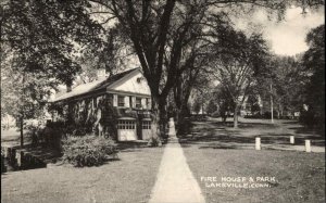 Lakeville Connecticut CT Fire Station 1930s-50s Postcard