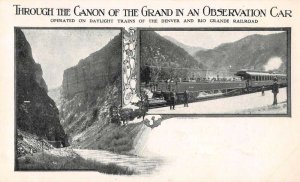 Grand Canyon Denver Rio Grande Railroad Observation Car Postcard AA30244