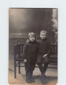 Postcard Two Children Vintage Picture