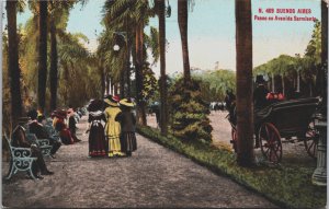 Argentina Buenos Aires Paseo en Avenida Sarmiento Vintage Postcard C141