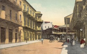 A Street View of Central Avenue in the City of Panama, Panama, Early Postcard