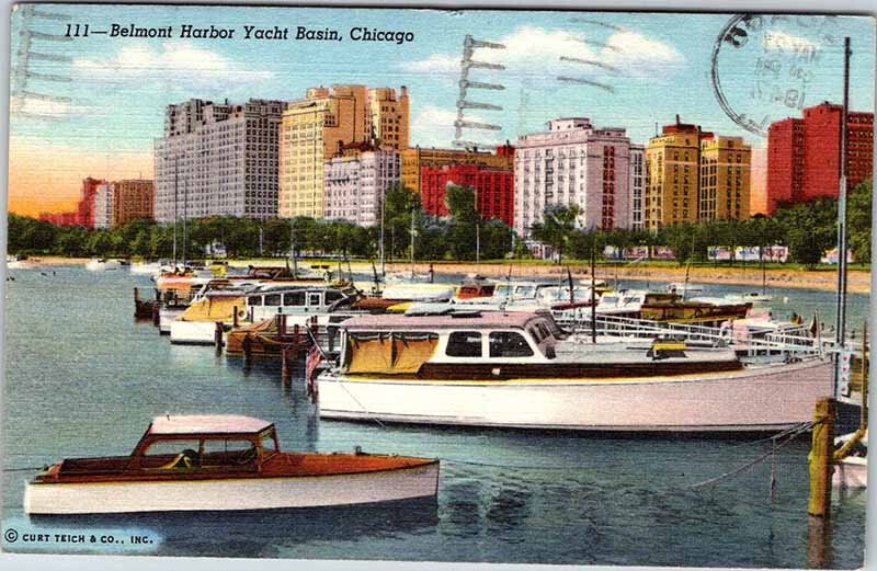 Postcard BOAT SCENE Chicago Illinois IL AK4035