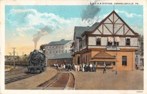 Connellsville Pennsylvania view of B & O Train Station antique pc BB2824