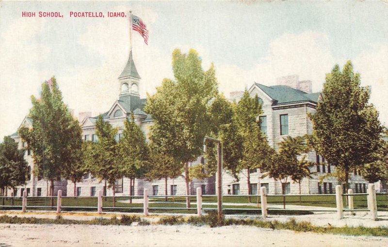 High School Pocatello Idaho Vintage Divided Back Postcard 1907-1915