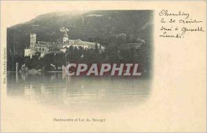 Old Postcard Hautecombe and Lac du Bourget (map 1900)