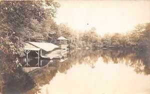 J48/ Echo Lake Catskills New York RPPC Postcard c1910 Boat House  200