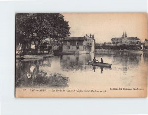 Postcard Les Bords de l Aube et l Église Saint Maclou Bar sur Aube France