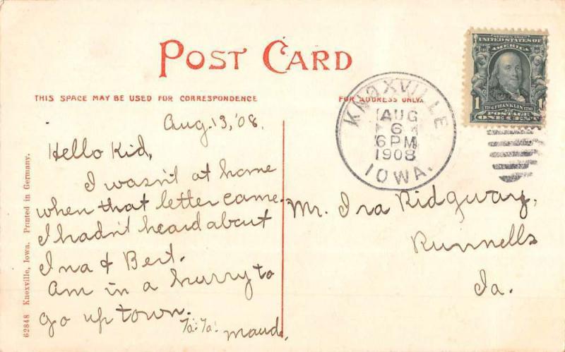 Knoxville Iowa Marion Court House Birdseye View Antique Postcard K55305