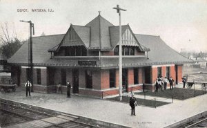 Watseka Illinois Train Station Vintage Postcard AA41501