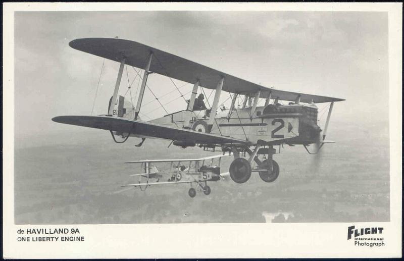 British Light Bomber Havilland 9A, One Liberty Engine J-818, Flight RPPC