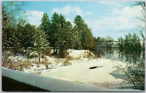 Flamingo Motel Pembroke Ontario Highway 17  ON ONT Winter Scene Postcard H65