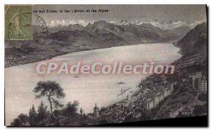 Old Postcard Evian Les Bains Lake Geneva and the Alps