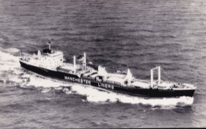 MV Manchester Progress Ship Vintage Real Photo Postcard