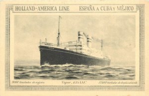 Postcard 1920s Steamship Vapor Edam Holland American Line TR24-1289