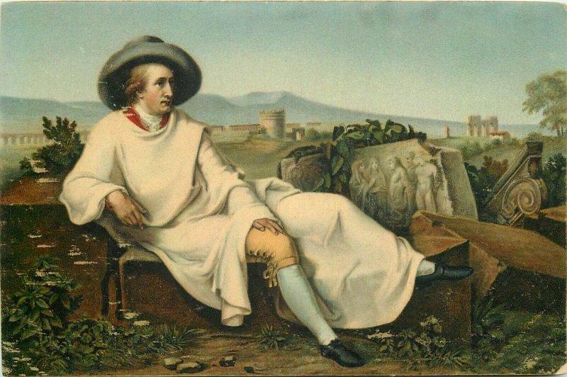 J.H. Wilhelm Tischbein - Goethe in Italy Stengel art postcard