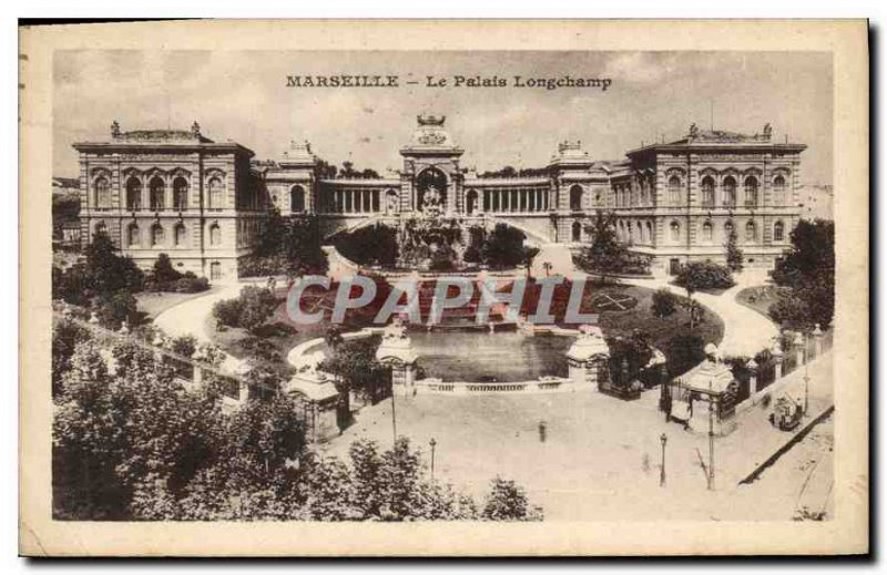 Old Postcard Marseille Longchamp Palace