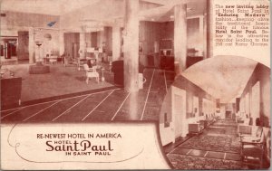 Re-Newest Hotel in America Hotel Saint Paul Minnesota Postcard PC518