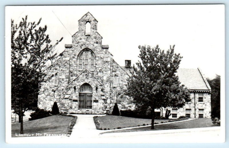 RPPC LOOKOUT MOUNTAIN Tennessee TN ~ PRESBYTERIAN CHURCH c1940s Postcard