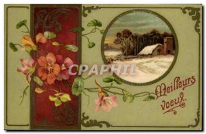 Fancy Old Postcard Best Wishes (relief) Superb
