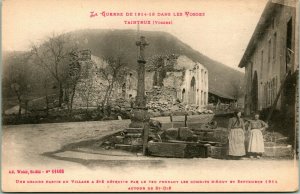 Vtg Photo Postcard France La Guere de 1914-18 Dans Les Vorges Taintrux Unused