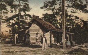 Greetings from the South Black Man Old Cabin Albertype Vintage Postcard