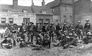 Rochester UK Soldiers  Regiment Getting Ready, Real Photo Postcard