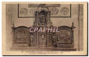 Old Postcard Treguier Interior of the Cathedral Altar Rosary Wood Sculpting