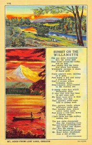 YOSEMITE ON THE WILLAMETTE~MT HOOD FROM LOST LAKE OREGON POSTCARD