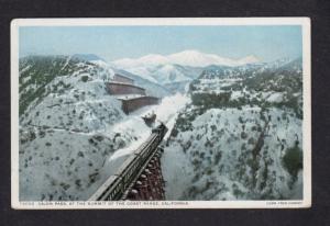 CA Sante Fe Railroad Train Cajon Pass California Postcard Calif  Fred Harvey PC