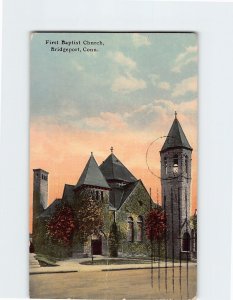 Postcard First Baptist Church, Bridgeport, Connecticut