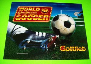 World Challenge Soccer Pinball Machine Translite Artwork Sheet 1994 NOS Sports