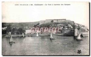 Old Postcard Cote Vermeille Collioure The Port I arrived Barques