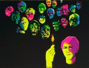 Psychedelic Mod Hippy Art Vintage THE MATCH Pop Shot Sticker Tom Gatz Many Faces