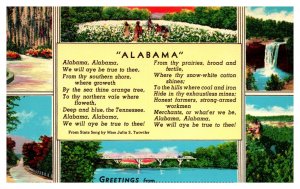 Postcard Song Alabama - from State Song by Julia Titwiler