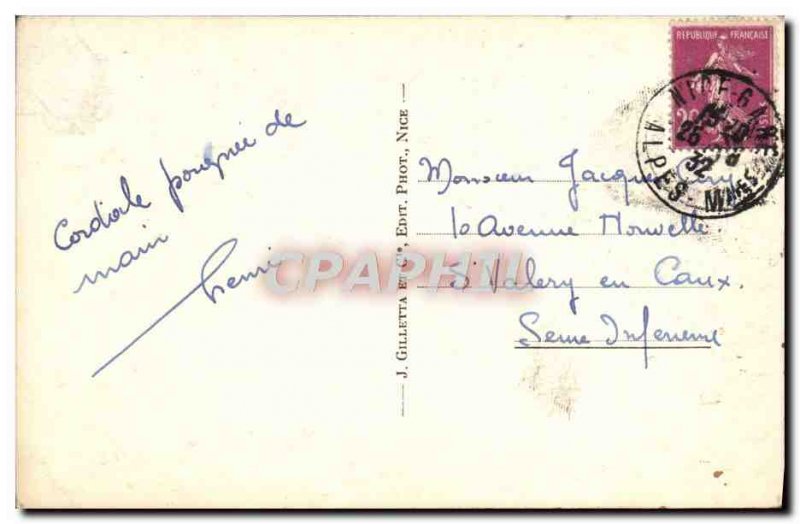 Old Postcard Nice Quai des USA