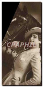 Old Postcard Horse Riding Equestrian Woman