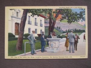 ~1930s USA Postcard- Drinking Radio Active Hot Water Hot Springs NP, AR (UU91)