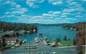 Postcard Sunapee Harbor, NH, MV Sunapee Pulling Out Of Harbor