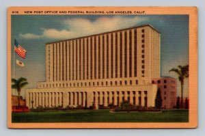 Lot of 2 Los Angeles Post Office Annex & Federal Building - Linen Postcards