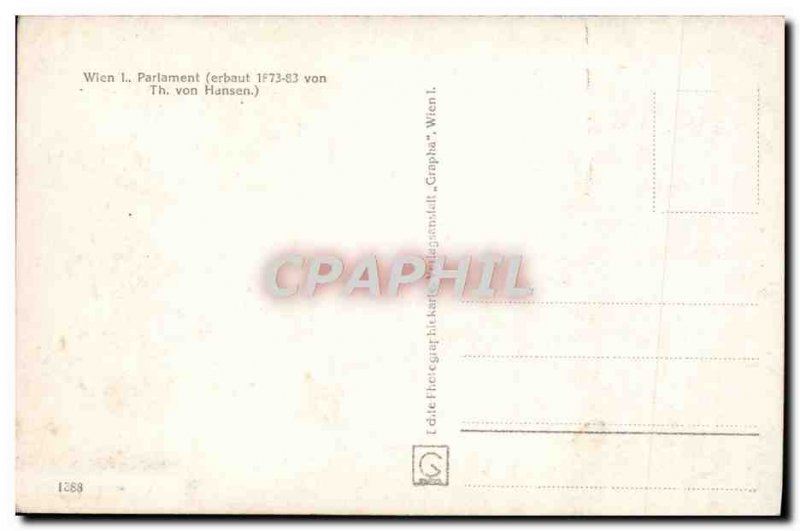 Old Postcard Wien Parlament