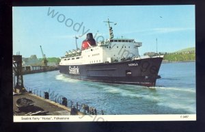 f2349 - Sealink Ferry - Horsa leaving Folkestone Harbour - postcard