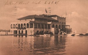 Vintage Postcard 1907 View of Detroit Boat Club Belle Isle Park Michigan MI