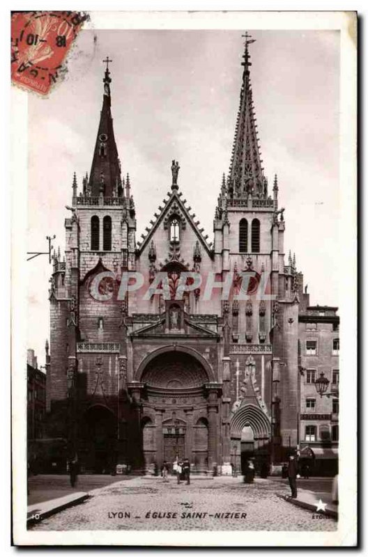 Old Postcard Lyon Eglise St Nizier