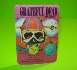 Grateful Dead Backstage Pass Zombie Scuba Diving 1990 Tour Weird Groovy Skeleton 