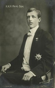 Prince Erik, Duke of Västmanland, Medals (1907) Sweden Royalty RPPC Postcard