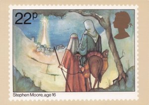 Joseph & Mary Bethlehem Childrens Christmas 1981 Painting Postcard
