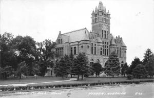 Hebron Nebraska~Thayer County Court House~Lots of Trees on Grounds~1950 RPPC