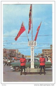 The historic Dawson Creek, mile 0 Alaska Highway, B.C., Canada, 40-60s